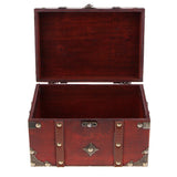 Max Antique Wooden Jewelry Storage Case Treasure Chest Box Home Table Decor B