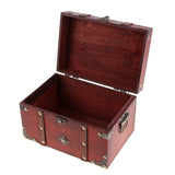 Max Antique Wooden Jewelry Storage Case Treasure Chest Box Home Table Decor B