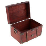 Max Antique Wooden Jewelry Storage Case Treasure Chest Box Home Table Decor B