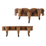 Max Handmade Creative Wooden Elephant Head Wall Mounted Trunk Hook Hanger A