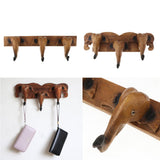 Max Handmade Creative Wooden Elephant Head Wall Mounted Trunk Hook Hanger A