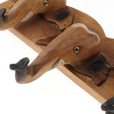 Max Handmade Creative Wooden Elephant Head Wall Mounted Trunk Hook Hanger A