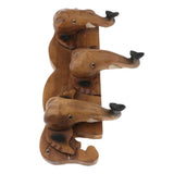Max Handmade Creative Wooden Elephant Head Wall Mounted Trunk Hook Hanger A