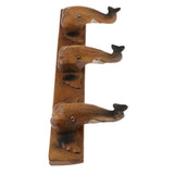 Max Handmade Creative Wooden Elephant Head Wall Mounted Trunk Hook Hanger B