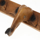 Max Handmade Creative Wooden Elephant Head Wall Mounted Trunk Hook Hanger B