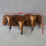 Max Handmade Creative Wooden Elephant Head Wall Mounted Trunk Hook Hanger B