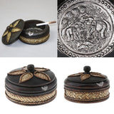 Max Creative Wooden Ashtray with Lid Thai Style Craft Bussiness Gift Decor Large