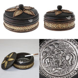 Max Creative Wooden Ashtray with Lid Thai Style Craft Bussiness Gift Decor Large