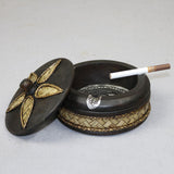Max Creative Wooden Ashtray with Lid Thai Style Craft Bussiness Gift Decor Large