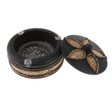 Max Creative Wooden Ashtray with Lid Thai Style Craft Bussiness Gift Decor Large
