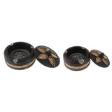 Max Creative Wooden Ashtray with Lid Thai Style Craft Bussiness Gift Decor Large
