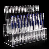 Max Acrylic Pencil & Pen Holder Ballpoint Pen Shelf for Stationery Shop 2-Tiers