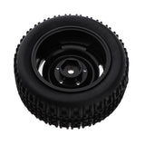 Max 4Pcs Wheel Rim Tyre Tire Set for WPL 1/16 C14 C24 Military Truck Black