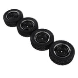 Max 4Pcs Wheel Rim Tyre Tire Set for WPL 1/16 C14 C24 Military Truck Black
