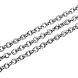 Max 1 Roll Stainless Steel Cross Chains Cable Chain Silver Jewelry Makings 1.5mm