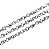 Max 1 Roll Stainless Steel Cross Chains Cable Chain Silver Jewelry Makings 1.5mm