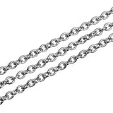 Max 1 Roll Stainless Steel Cross Chains Cable Chain Silver Jewelry Makings 2.5mm