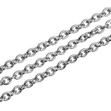 Max 1 Roll Stainless Steel Cross Chains Cable Chain Silver Jewelry Makings 2.5mm