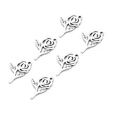 Maxbell 20Pcs Stainless Steel Rose Charms Pendants for DIY Jewelry Making Craft