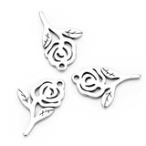 Maxbell 20Pcs Stainless Steel Rose Charms Pendants for DIY Jewelry Making Craft