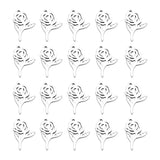 Maxbell 20Pcs Stainless Steel Rose Charms Pendants for DIY Jewelry Making Craft