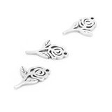 Maxbell 20Pcs Stainless Steel Rose Charms Pendants for DIY Jewelry Making Craft