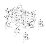 Maxbell 20Pcs Stainless Steel Rose Charms Pendants for DIY Jewelry Making Craft