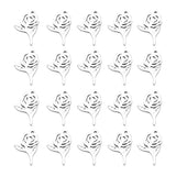 Maxbell 20Pcs Stainless Steel Rose Charms Pendants for DIY Jewelry Making Craft