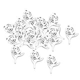 Maxbell 20Pcs Stainless Steel Rose Charms Pendants for DIY Jewelry Making Craft