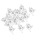 Maxbell 20Pcs Stainless Steel Rose Charms Pendants for DIY Jewelry Making Craft