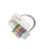 Max 4 Digit Dial Letter Combination Padlock Travel Luggage Suitcase Lock Silver