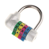 Max 4 Digit Dial Letter Combination Padlock Travel Luggage Suitcase Lock Silver