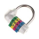 Max 4 Digit Dial Letter Combination Padlock Travel Luggage Suitcase Lock Silver