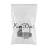 Max 4 Digit Dial Letter Combination Padlock Travel Luggage Suitcase Lock Black