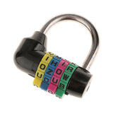 Max 4 Digit Dial Letter Combination Padlock Travel Luggage Suitcase Lock Black