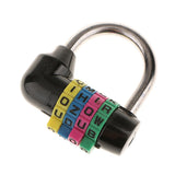 Max 4 Digit Dial Letter Combination Padlock Travel Luggage Suitcase Lock Black