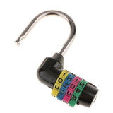 Max 4 Digit Dial Letter Combination Padlock Travel Luggage Suitcase Lock Black