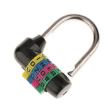 Max 4 Digit Dial Letter Combination Padlock Travel Luggage Suitcase Lock Black