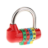 Max 4 Digit Dial Letter Combination Padlock Travel Luggage Suitcase Lock Red