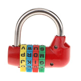 Max 4 Digit Dial Letter Combination Padlock Travel Luggage Suitcase Lock Red