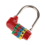 Max 4 Digit Dial Letter Combination Padlock Travel Luggage Suitcase Lock Red