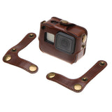 Maxbell PU Leather Protective Carry Case for GoPro Hero 6 5 Accessories Housing Bag  Coffee