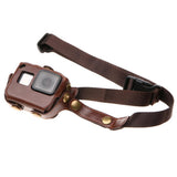 Maxbell PU Leather Protective Carry Case for GoPro Hero 6 5 Accessories Housing Bag  Coffee