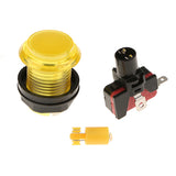 Max 32mm Round Game Machine Arcade Push Button LED Illuminated & Switch DC12V Yellow