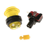 Max 32mm Round Game Machine Arcade Push Button LED Illuminated & Switch DC12V Yellow