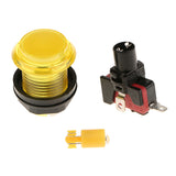 Max 32mm Round Game Machine Arcade Push Button LED Illuminated & Switch DC12V Yellow