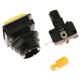 Max 33mm Square Game Machine Arcade Push Button + LED Illuminated Switch DC12V Yellow