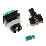 Max 33mm Square Game Machine Arcade Push Button + LED Illuminated Switch DC12V Green