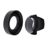 Max Camera Lens Hood Set (Tulip Flower + Collapsible Rubber Lens Hood) 55MM