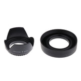 Max Camera Lens Hood Set (Tulip Flower + Collapsible Rubber Lens Hood) 55MM